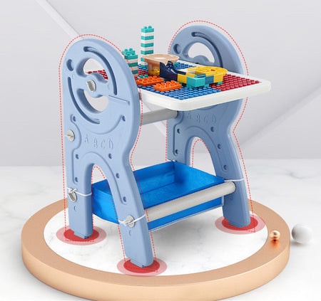 3 in 1 Multifunctional Children's Drawing, Dining Block Activity Table Chair