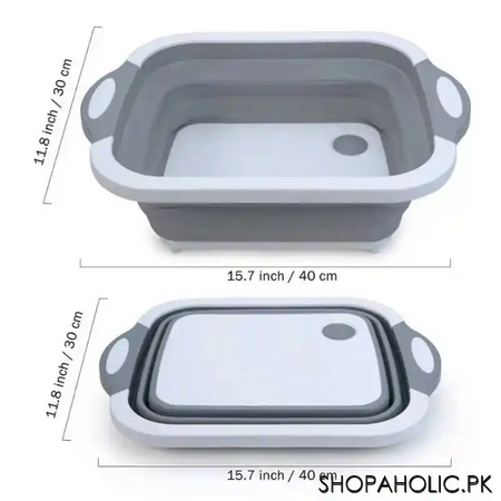 3 in 1 collapsible cutting board wash basin and serving basket image2