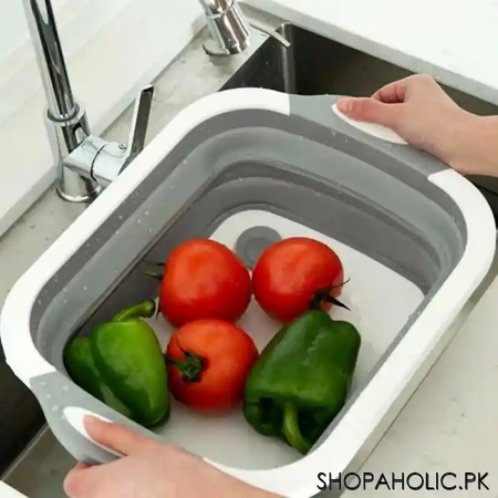 3 in 1 collapsible cutting board wash basin and serving basket image8