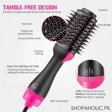 3 in 1 one step hot air straightener brush for hair dryer and styler image4