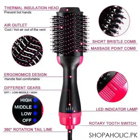 3 in 1 one step hot air straightener brush for hair dryer and styler image5