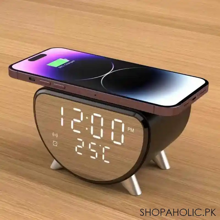 3 in 1 wireless charging desk digital alarm clock with temperature monitor main image