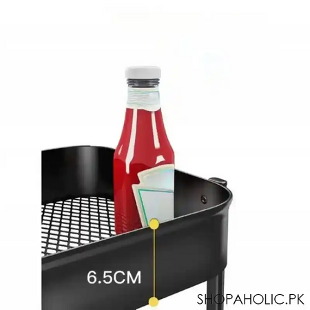 3 layer folding movable kitchen storage rack image5