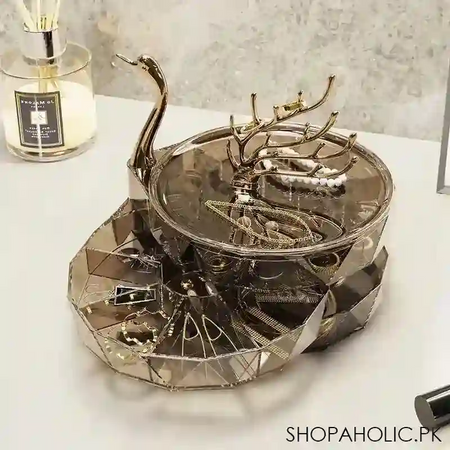 3 layer luxury swan dream desktop jewelry box image5