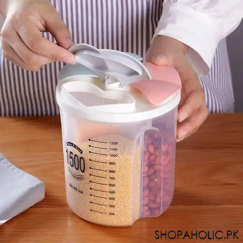 3 partition food storage container jar   1500ml main image