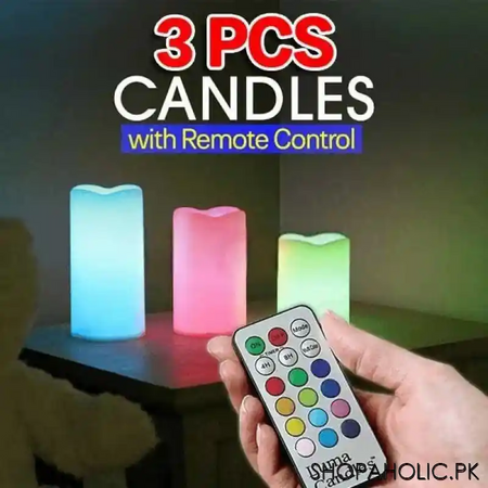 3 pcs color changing luma candles with remote control main image