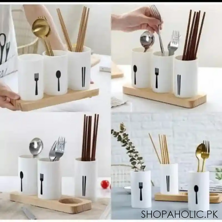 3 section cutlery holder with tray image5