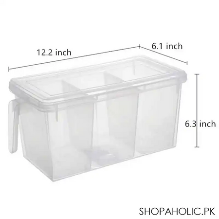 3 section transparent plastic food storage container organizer image2
