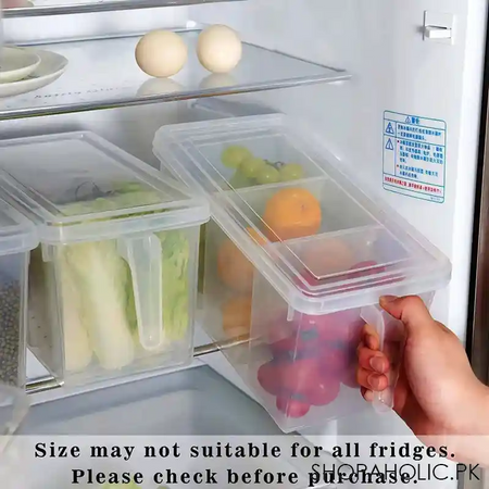 3 section transparent plastic food storage container organizer image3