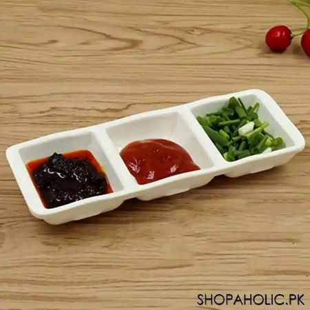 3 sections melamine pickle sauces dish main image