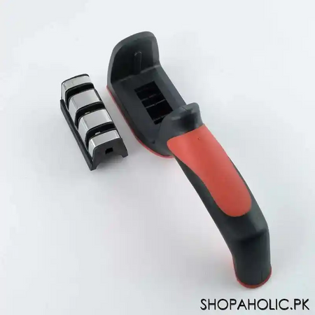 3 stage kitchen knife sharpener with non slip rubber handle image4