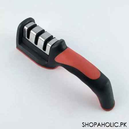 3 stage kitchen knife sharpener with non slip rubber handle image5