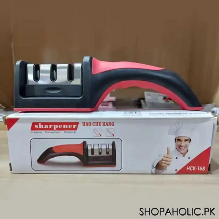 3 stage kitchen knife sharpener with non slip rubber handle image6