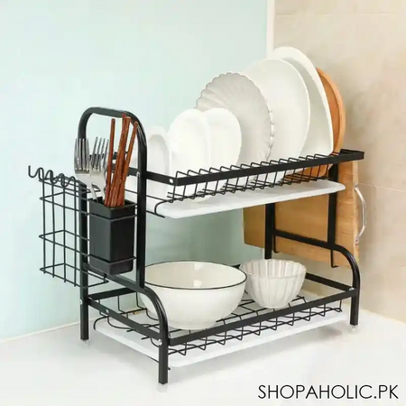 3 tier dish drainer, cutlery and cutting board rack image4