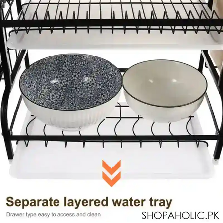 3 tier dish drainer, cutlery and cutting board rack image5