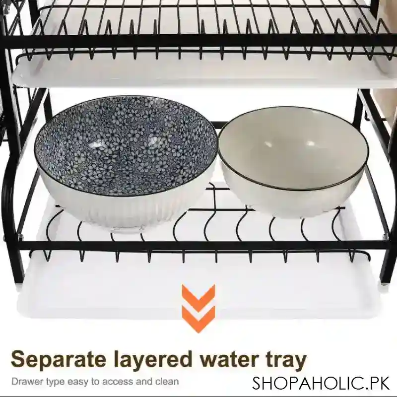 3 tier dish drainer, cutlery and cutting board rack image5