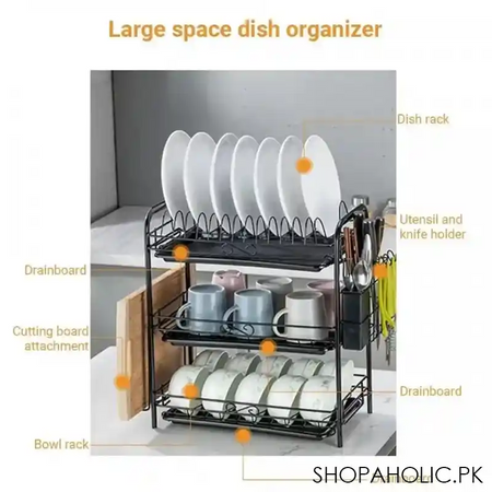 3 tier dish drying rack image3