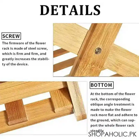 3 tier folding bamboo shoe storage racks, portable storage rack without installation shoe rack, perfect for corridors, bedrooms and small spaces image2
