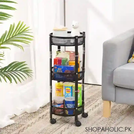 3 tier storage rack with wheels image2