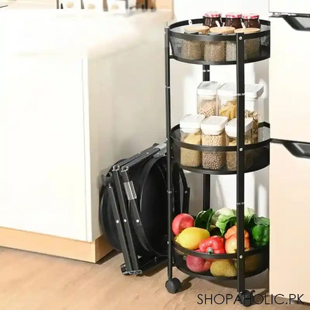 3 tier storage rack with wheels image3