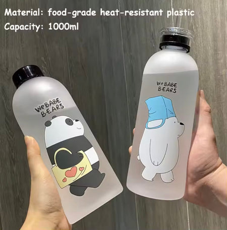 cute panda bear plastic water bottle image 2