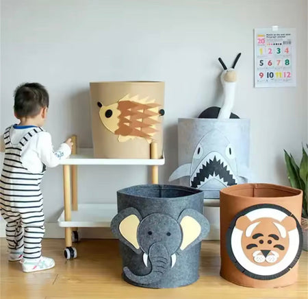 cute animal character baby toy storage bucket image 3