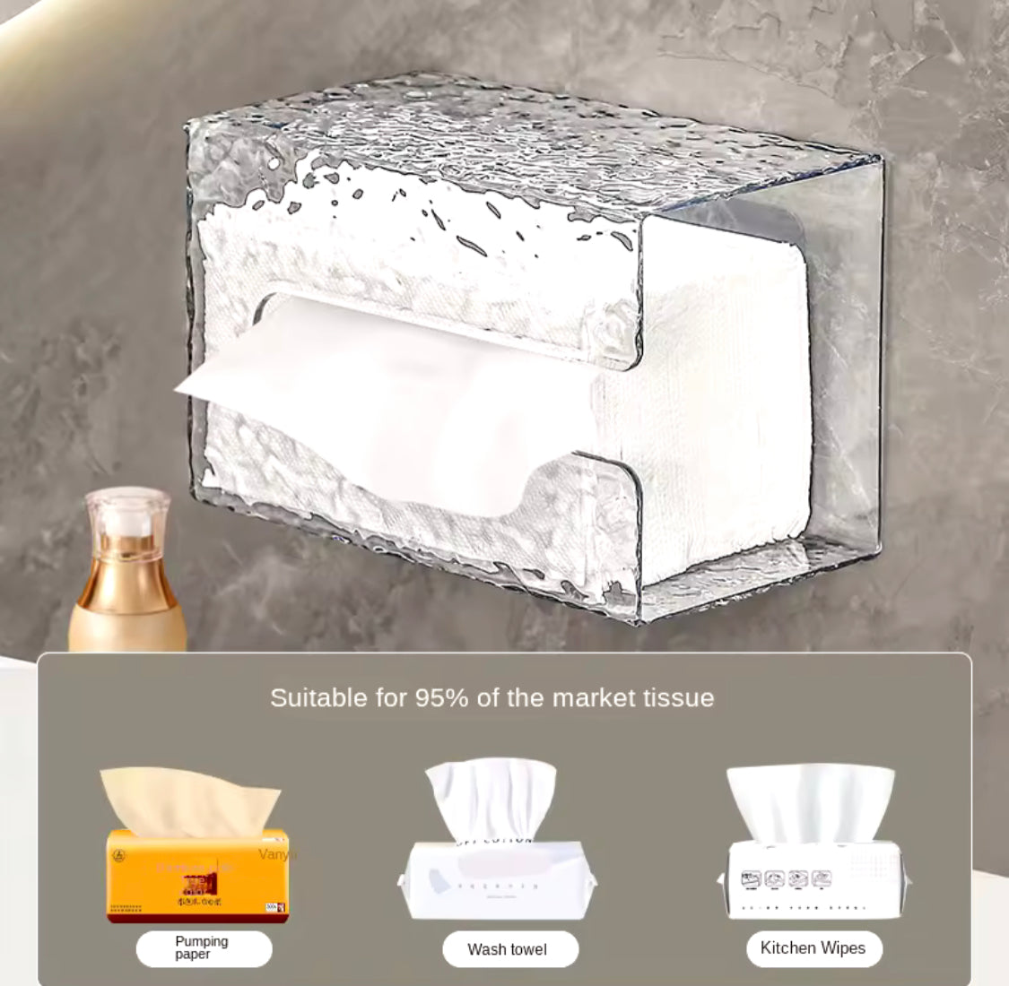 Wall Mounted Transparent Tissue Box - image 3
