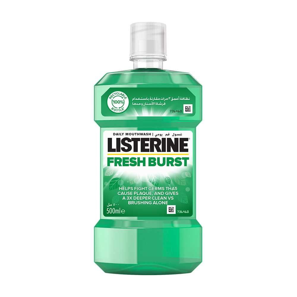 Listerine Fresh Burst Antiseptic Mouth Wash, 500ml, Italy - Main Image