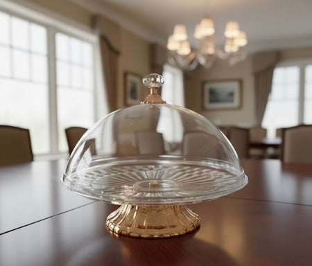 360° rotating acrylic cake dish with stand image 2