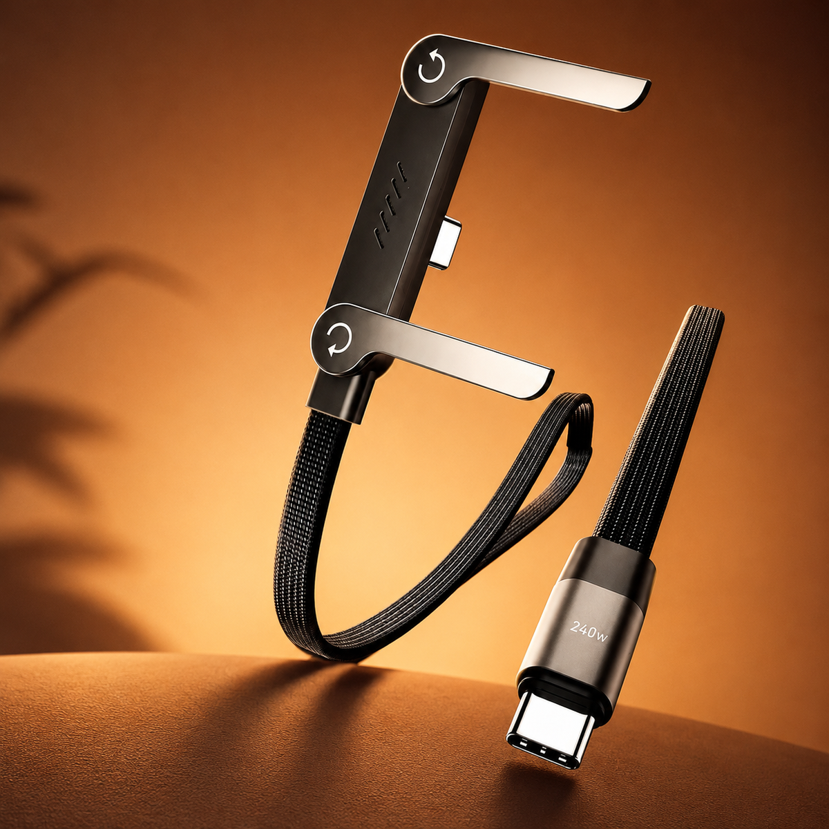 2 in 1 charging cable with mobile stand main image