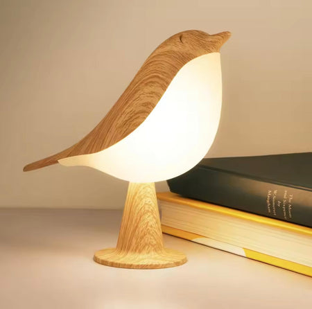 wooden touch led bird glow night lamp main image