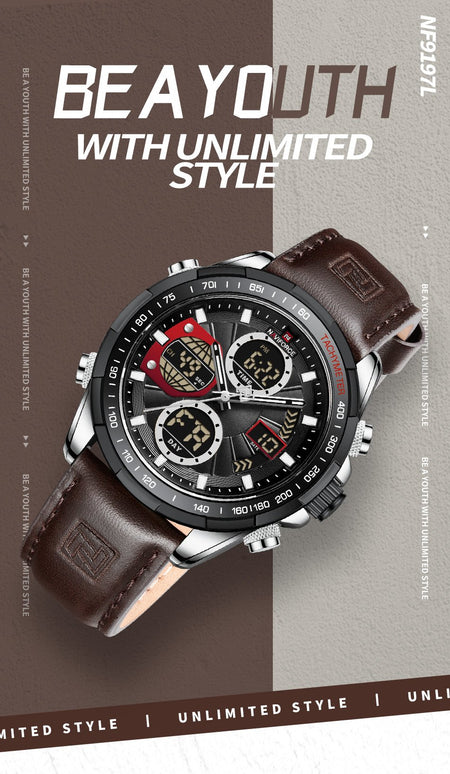 Overfly 9197 Naviforce Analog-Digital Dual Time Chronograph Watch image 10