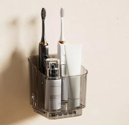 3 slots toothbrush holder with drain tray image 8