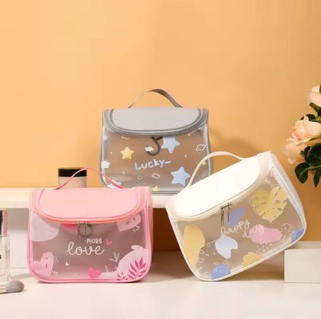 waterproof girly print toiletry bag main image