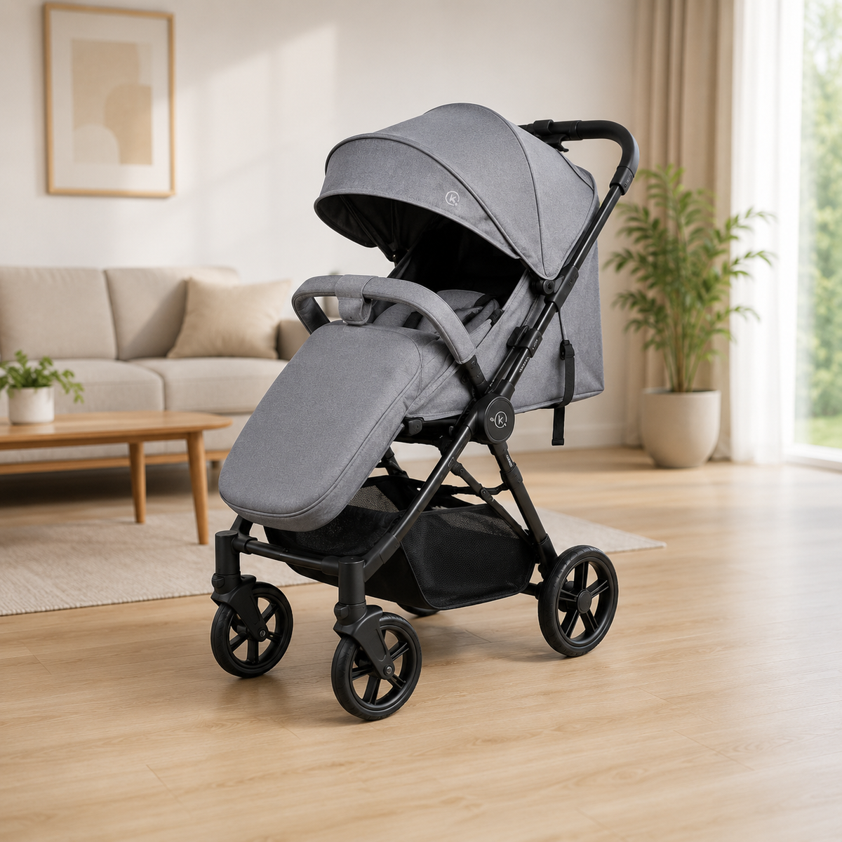 Premium Foldable Baby Stroller - Grey