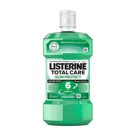 Listerine Total Care Gum Protect Mouthwash, Milder Taste Fresh Mint, 500ml - Main Image