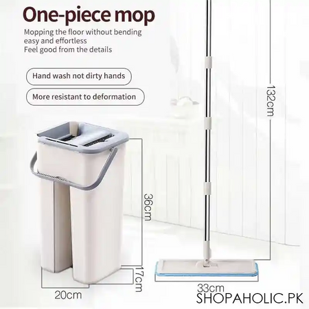 360 degree cleaning lazy flat mop with bucket set image2
