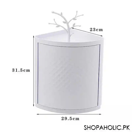 360 degree rotatable corner storage cabinet organizer for bathroom and kitchen image2