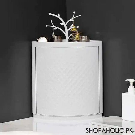360 degree rotatable corner storage cabinet organizer for bathroom and kitchen image6