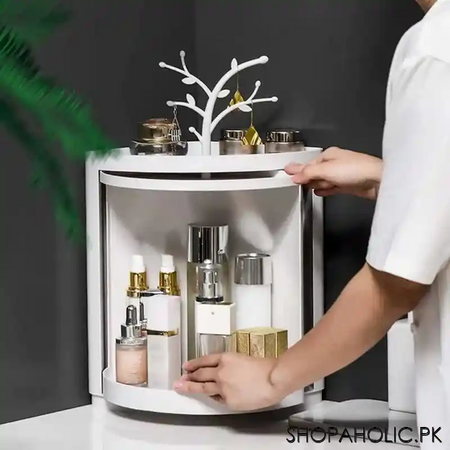 360 degree rotatable corner storage cabinet organizer for bathroom and kitchen main image