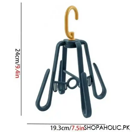 360 degree rotating foldable 4 hooks balcony shoe rack image2