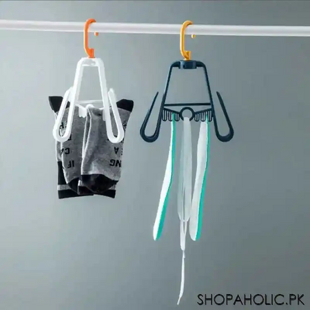 360 degree rotating foldable 4 hooks balcony shoe rack image4