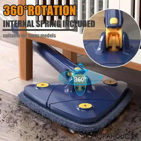 360 rotatable adjustable triangle cleaning mop with twist squeeze image3