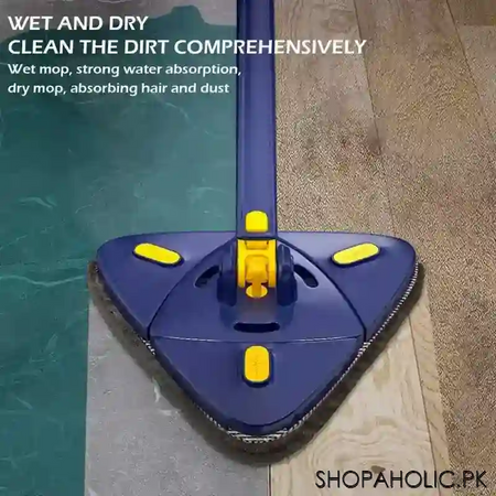 360 rotatable adjustable triangle cleaning mop with twist squeeze image6