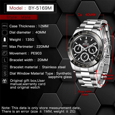 Benyar BY-5169 Strom Chronograph Series Image 4