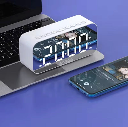 rechargeable alarm clock with speaker image 6