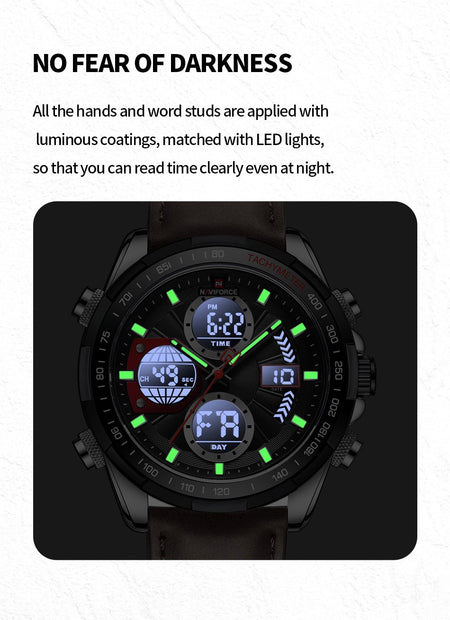 Overfly 9197 Naviforce Analog-Digital Dual Time Chronograph Watch image 6