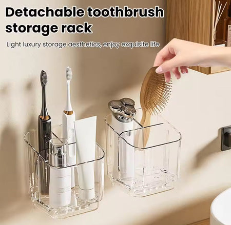 3 slots toothbrush holder with drain tray image 7