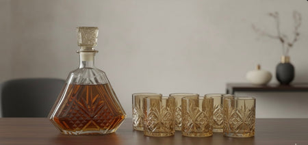 7pcs diamond cut glassware image 2