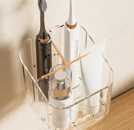 3 slots toothbrush holder with drain tray image 5